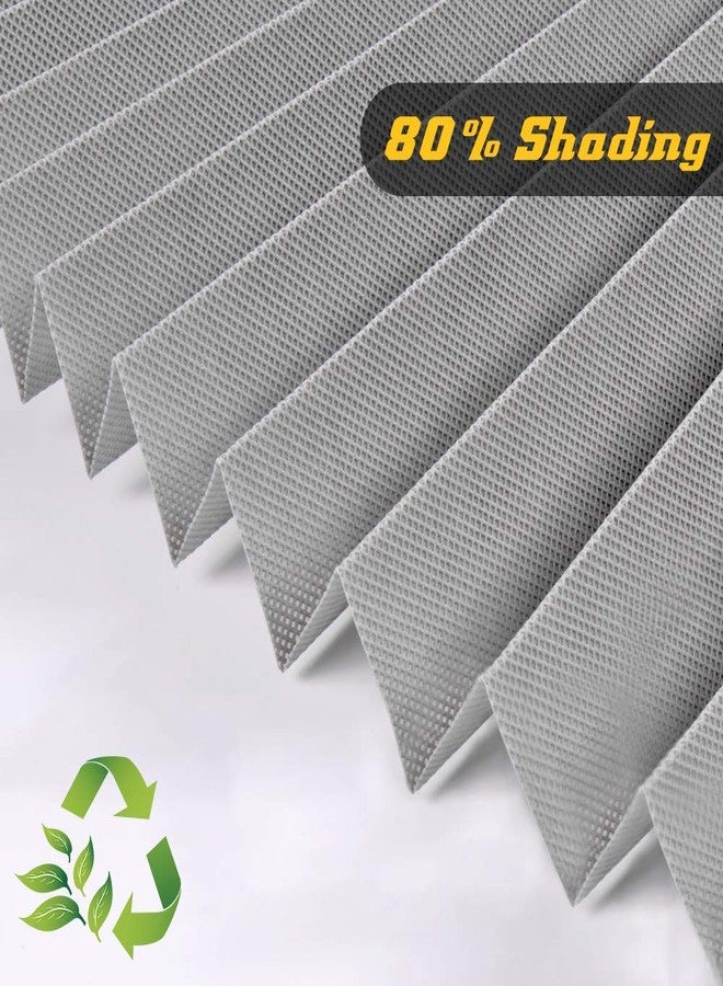 SEEYE Light Filtering Temporary Blinds Cordless Shades Fabric Pleated Fabric Shade Easy to Cut and Install, 36" W x 72" L - 2 Pack, Grey, with 4 Clips - Image 5